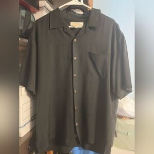 Tommy Bahama 100% Silk Camp Shirt Sail Away Sailboat Embroidered L